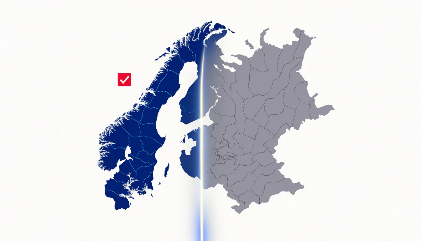 To gjennomsiktige kart som viser skillet mellom utenlandsk og norsk lisens